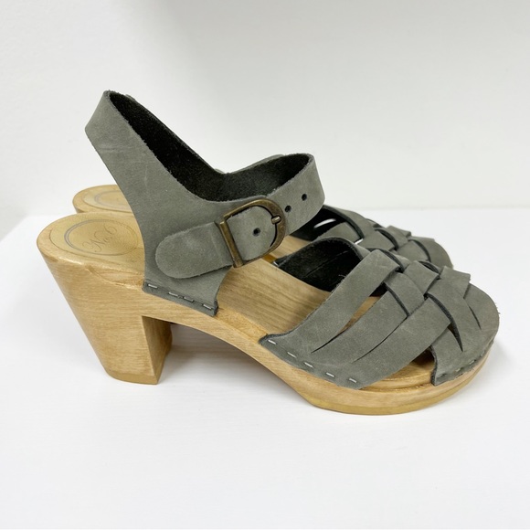 No 6 Store Clogs Shoes - No 6 Store Clogs Woven Braided Sandals 37 Gray Suede 7